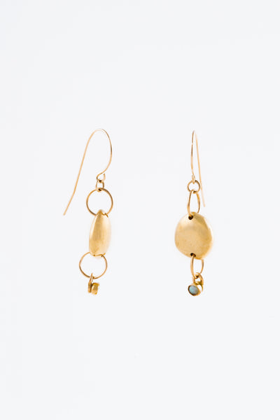 Mini Gold Rock & Stone Earrings