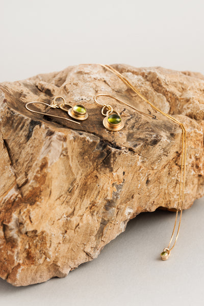 Gold Gregorian Stone Earrings